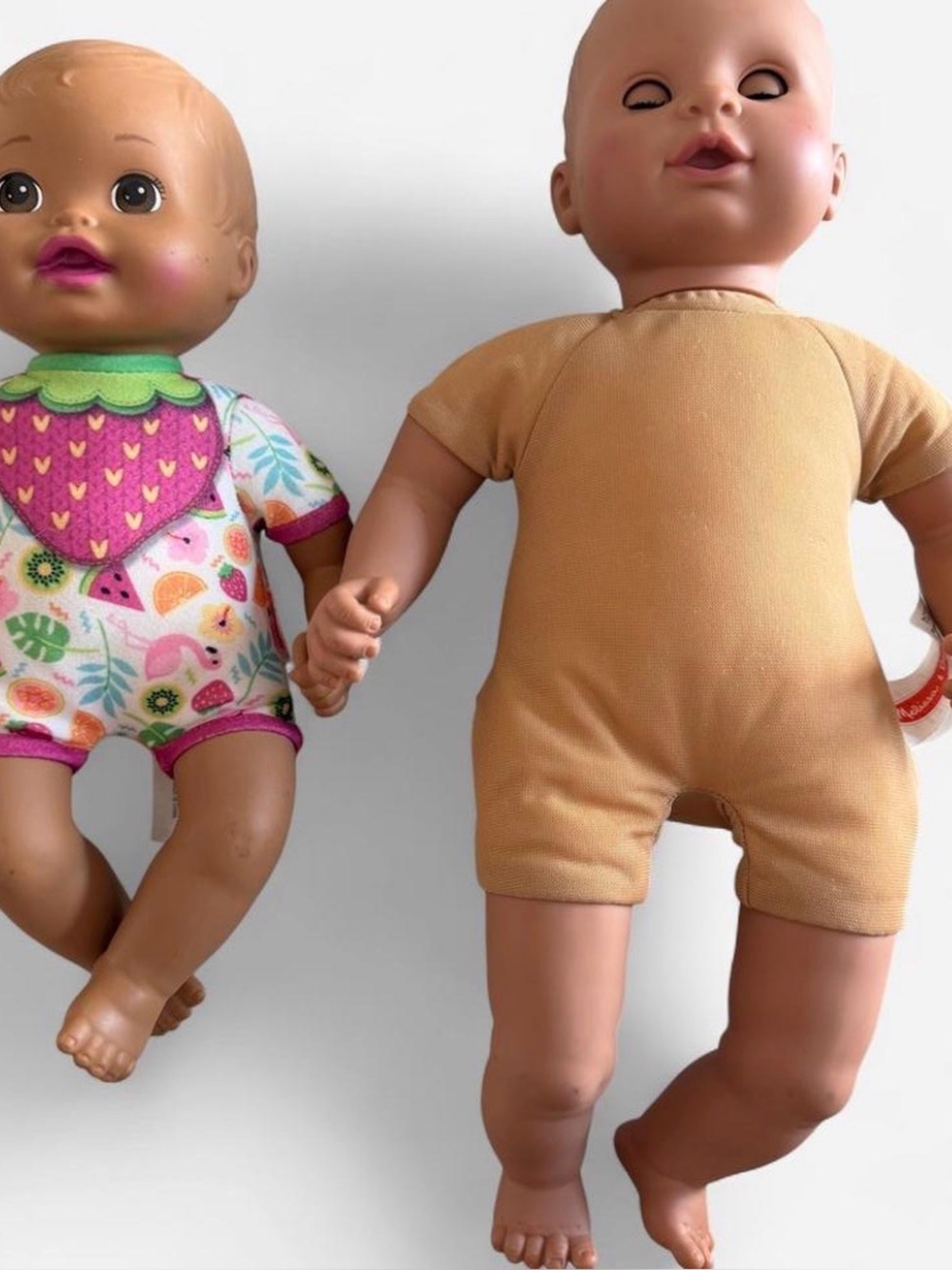 Melissa & Doug Mattel Doll Duo with Pink Strawberry Romper and Tan Outfit